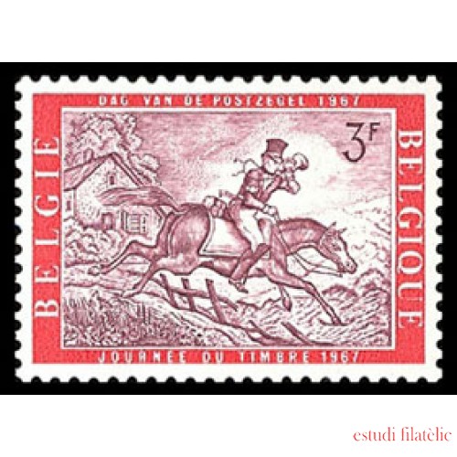 FAU5/S Bélgica  Nº 1413   1967   Día del sello Correo a caballo Lujo