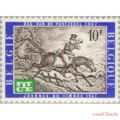 Bélgica  1422  1967  Día de europa y congreso de telecomunicaciones Correo a caballo MNH