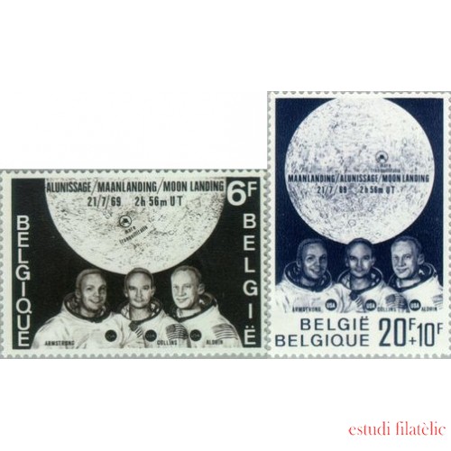 Bélgica - 1508/09 - 1969 El hombre en la luna Armstrong, Collins, Aldrin Lujo