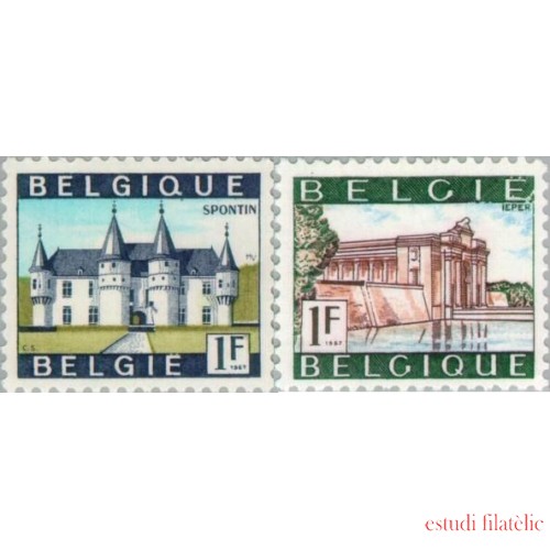 Bélgica - 1423/24 - 1967 Serie turística Edificios  Lujo